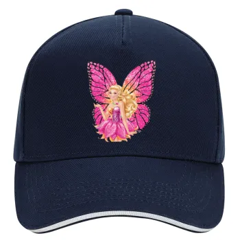 A fairy Barbie, DRILL Adult Ultimate Hat BLUE/WHITE, (100% COTTON, ADULT, UNISEX, ONE SIZE)