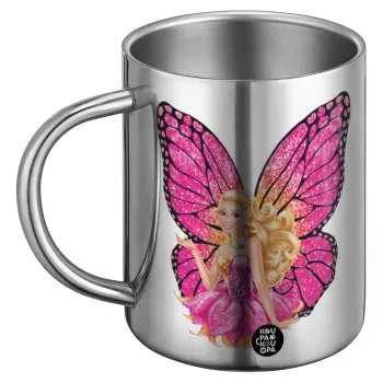 Barbie Νεράιδα, Ανοξείδωτη Μεταλλική Κούπα 450ml - Διπλού Τοιχώματος