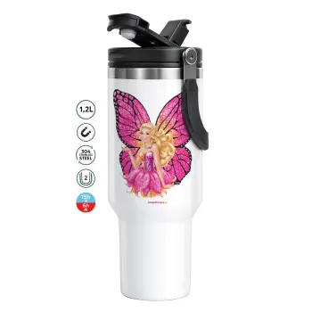 Barbie Νεράιδα, Mega Tumbler με καπάκι, διπλού τοιχώματος (θερμό) 1,2L