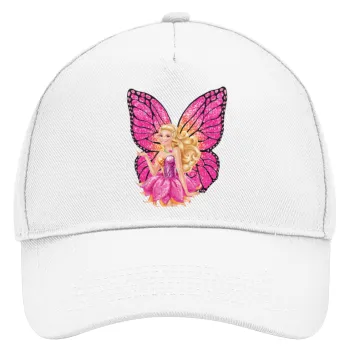 Barbie Νεράιδα, Καπέλο Ενηλίκων Baseball, Drill, Λευκό (100% ΒΑΜΒΑΚΕΡΟ, ΕΝΗΛΙΚΩΝ, UNISEX, ONE SIZE)