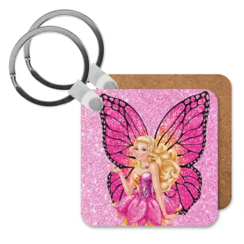 A fairy Barbie, Μπρελόκ Ξύλινο τετράγωνο MDF