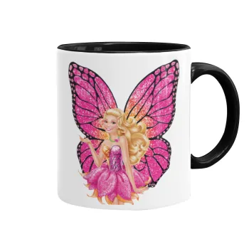 Barbie Νεράιδα, Κούπα χρωματιστή μαύρη, κεραμική, 330ml