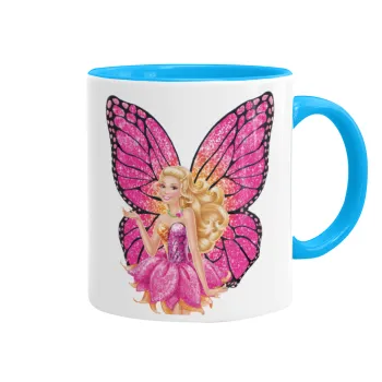 A fairy Barbie, Mug colored light blue, ceramic, 330ml