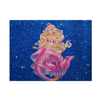 Barbie γοργόνα μπλε, Επιφάνεια κοπής γυάλινη (38x28cm)