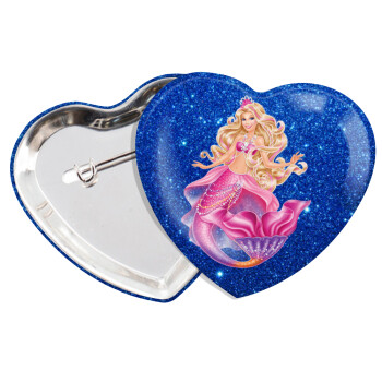 Barbie γοργόνα μπλε, Κονκάρδα παραμάνα καρδιά (57x52mm)