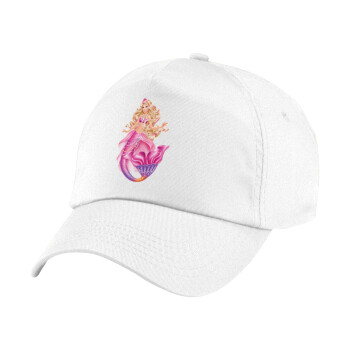 Barbie mermaid blue, 5-Panel Cap White, 100% Cotton (Twill), (UNISEX, ONE SIZE)