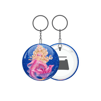 Barbie γοργόνα μπλε, Μπρελόκ μεταλλικό 5cm με ανοιχτήρι