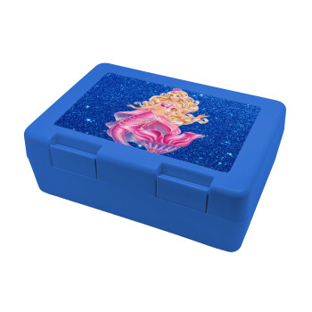 Barbie mermaid blue, Children's cookie container BLUE 185x128x65mm (BPA free plastic)