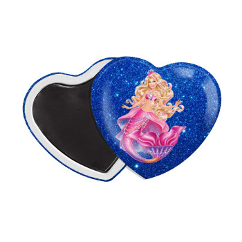 Barbie γοργόνα μπλε, Μαγνητάκι καρδιά (57x52mm)