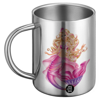 Barbie mermaid blue, BIG Mug Stainless steel double wall (450ml)