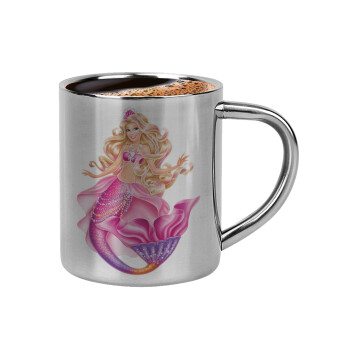 Barbie mermaid blue, Double-wall metal cup for espresso (220ml)
