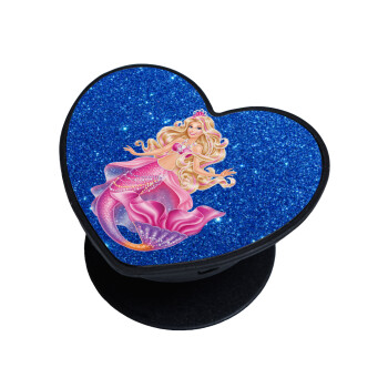 Barbie γοργόνα μπλε, Phone Holders Stand  καρδιά Μαύρο Βάση Στήριξης Κινητού στο Χέρι