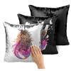 Μαξιλάρι καναπέ Μαγικό Μαύρο με πούλιες 40x40cm περιέχεται το γέμισμα
