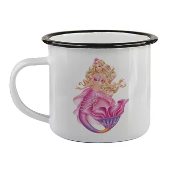 Barbie γοργόνα μπλε, Κούπα εμαγιέ με μαύρο χείλος 360ml