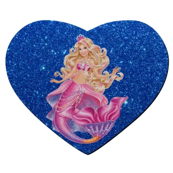 Barbie γοργόνα μπλε, Mousepad καρδιά 23x20cm