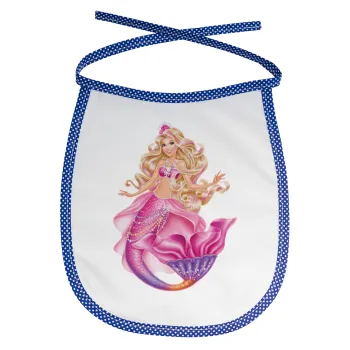 Barbie γοργόνα μπλε, Σαλιάρα μωρού αλέκιαστη με κορδόνι Μπλε