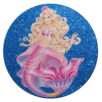 Barbie γοργόνα μπλε, Επιφάνεια κοπής γυάλινη στρογγυλή (30cm)