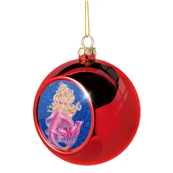 Barbie mermaid blue, Christmas tree ball Red 8cm