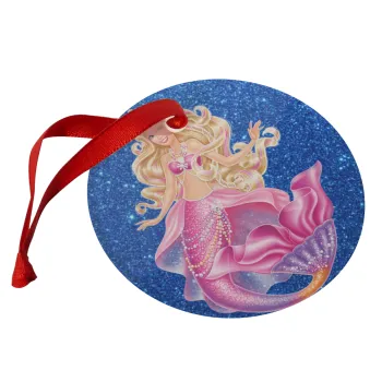 Barbie mermaid blue, Christmas ornament glass 9cm
