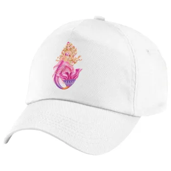 Barbie γοργόνα μπλε, Καπέλο παιδικό Baseball, 100% Βαμβακερό Twill, Λευκό (ΒΑΜΒΑΚΕΡΟ, ΠΑΙΔΙΚΟ, UNISEX, ONE SIZE)