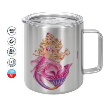 Barbie mermaid blue, Mug Stainless steel double wall 300ml
