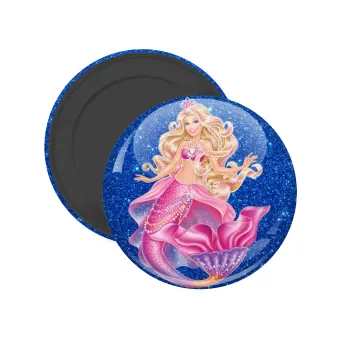 Barbie mermaid blue, Μαγνητάκι ψυγείου στρογγυλό διάστασης 5cm