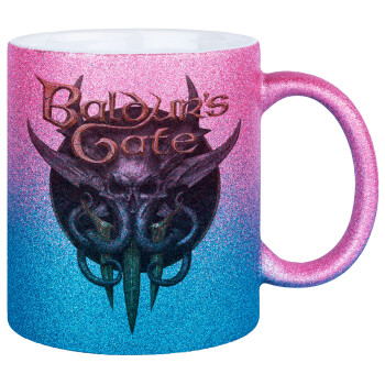 Baldur's Gate, Κούπα Χρυσή/Μπλε Glitter, κεραμική, 330ml