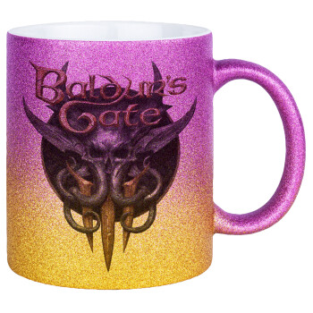 Baldur's Gate, Κούπα Χρυσή/Ροζ Glitter, κεραμική, 330ml