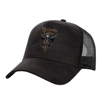 Baldur's Gate, Adult Structured Trucker Hat, with Mesh, Dark Army (100% COTTON, ADULT, UNISEX, ONE SIZE)