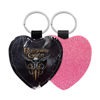 Baldur's Gate, Μπρελόκ PU δερμάτινο glitter καρδιά ΡΟΖ