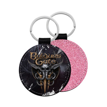 Baldur's Gate, Μπρελόκ Δερματίνη, στρογγυλό ΡΟΖ (5cm)