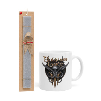 Baldur's Gate, Easter Set, Ceramic Cup (330ml) & Easter aromatic flat candle (30cm) (GRAY)