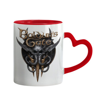 Baldur's Gate, Mug heart red handle, ceramic, 330ml