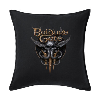Baldur's Gate, Μαξιλάρι καναπέ Μαύρο 100% βαμβάκι, περιέχεται το γέμισμα (50x50cm)