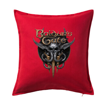 Baldur's Gate, Μαξιλάρι καναπέ Κόκκινο 100% βαμβάκι, περιέχεται το γέμισμα (50x50cm)