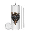Tumbler stainless steel 600ml, with metal straw & cleaning brush
