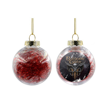 Baldur's Gate, Transparent Christmas tree ball ornament with red filling 8cm
