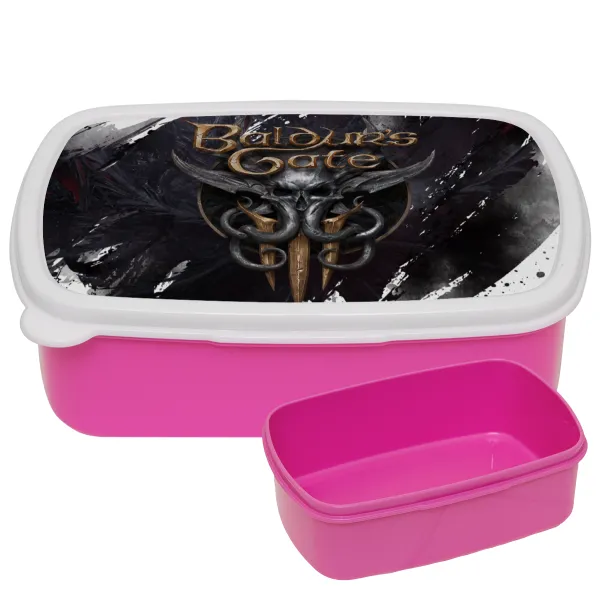 Baldur's Gate — PINK kids' plastic lunch box (BPA-free), L18 x W13 x H6cm