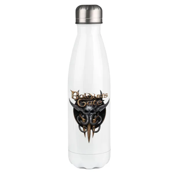 Baldur's Gate — Μεταλλικό παγούρι θερμός Λευκό (Stainless steel), διπλού τοιχώματος, 500ml