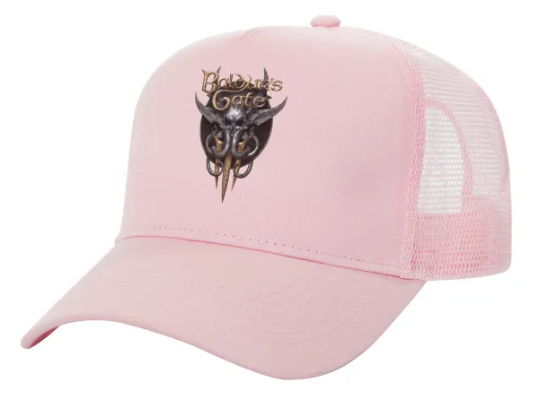Baldur's Gate — Structured Trucker Children's Hat, with Mesh, PINK (100% COTTON, CHILDREN'S, UNISEX, ONE SIZE)