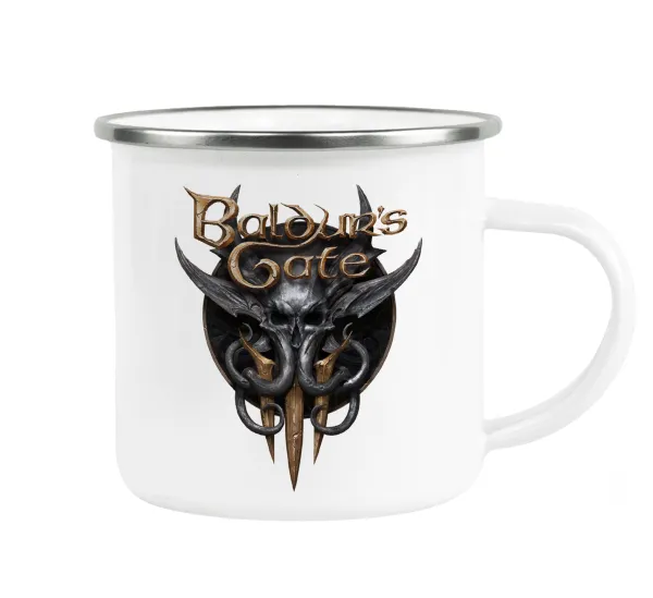 Baldur's Gate — Metallic enamel cup white 360ml