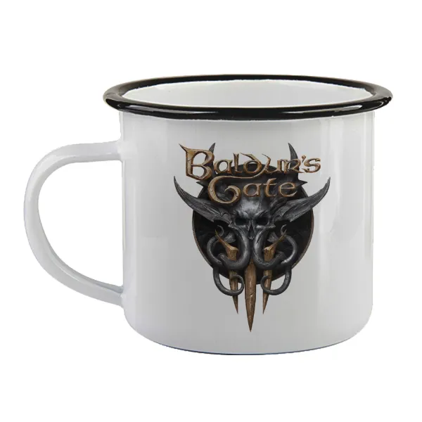 Baldur's Gate — Enamel mug with black rim, 360ml