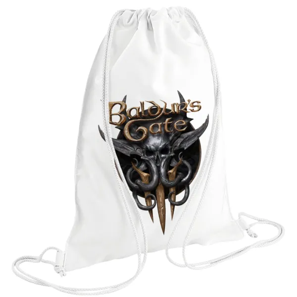 Baldur's Gate — Backpack pouch GYMBAG white (28x40cm)