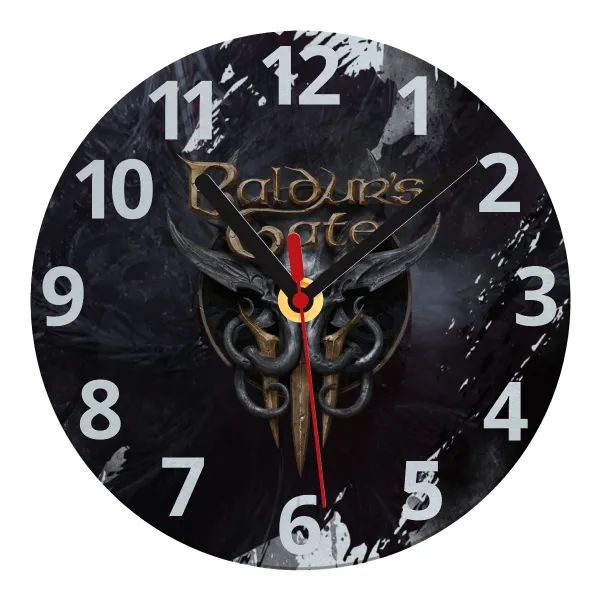Baldur's Gate — Glass wall clock (20cm)