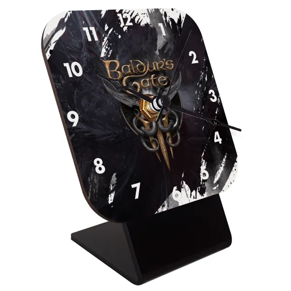 Baldur's Gate — Quartz Wooden table clock with hands (10cm)