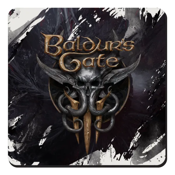 Baldur's Gate — Square wooden magnet, 9x9cm