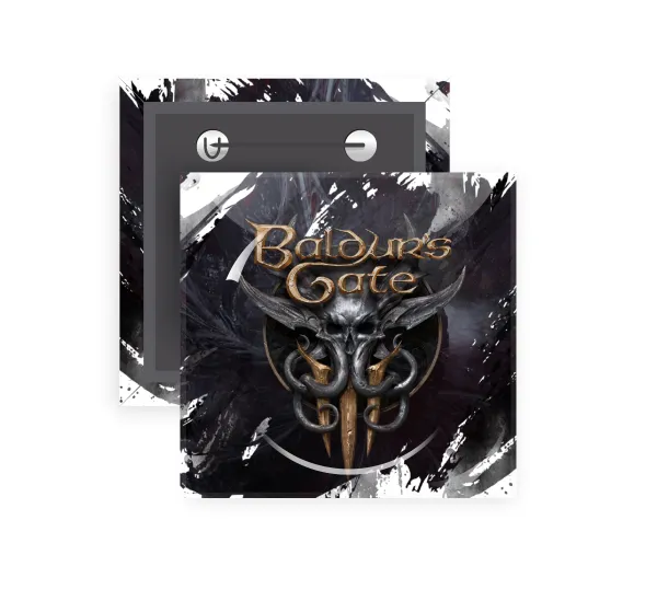 Baldur's Gate — Square pin badge, 5x5cm