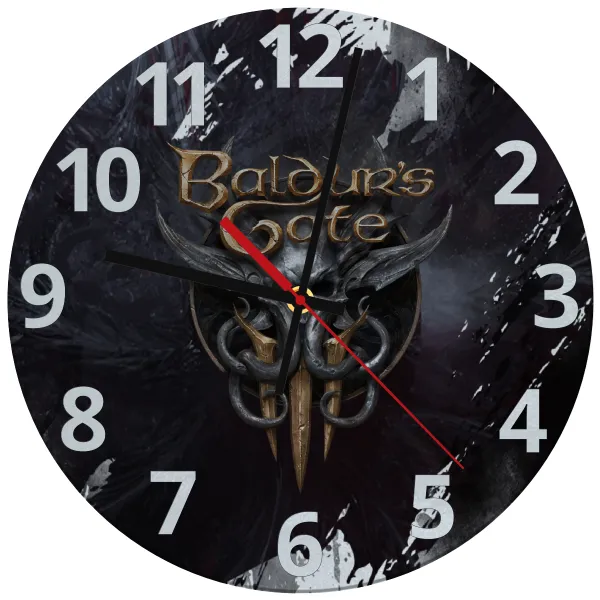 Baldur's Gate — Glass wall clock (30cm)