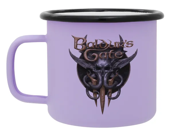 Baldur's Gate — Metal enamel mug, matte light pastel purple, 360ml