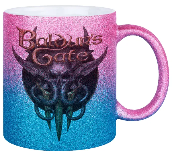 Baldur's Gate — Gold/blue glitter mug, ceramic, 330ml